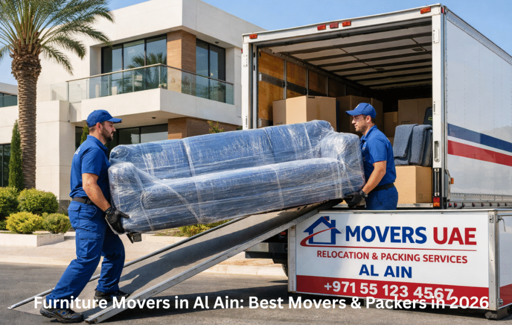 Best furniture movers in Al Ain loading sofa safely – Emirates 1st Movers
