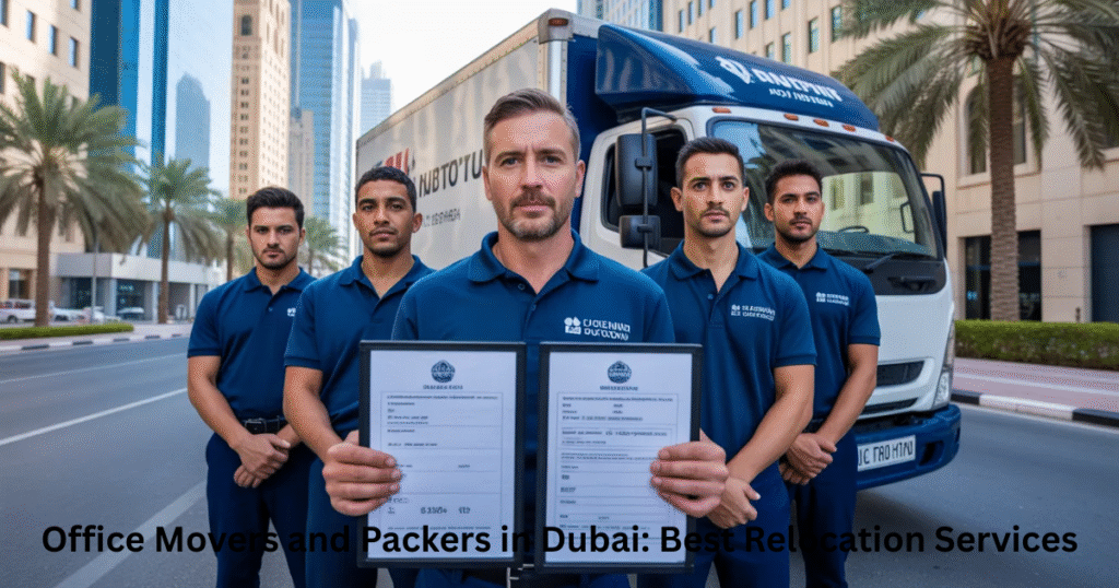 Licensed and insured office movers in Dubai with moving truck