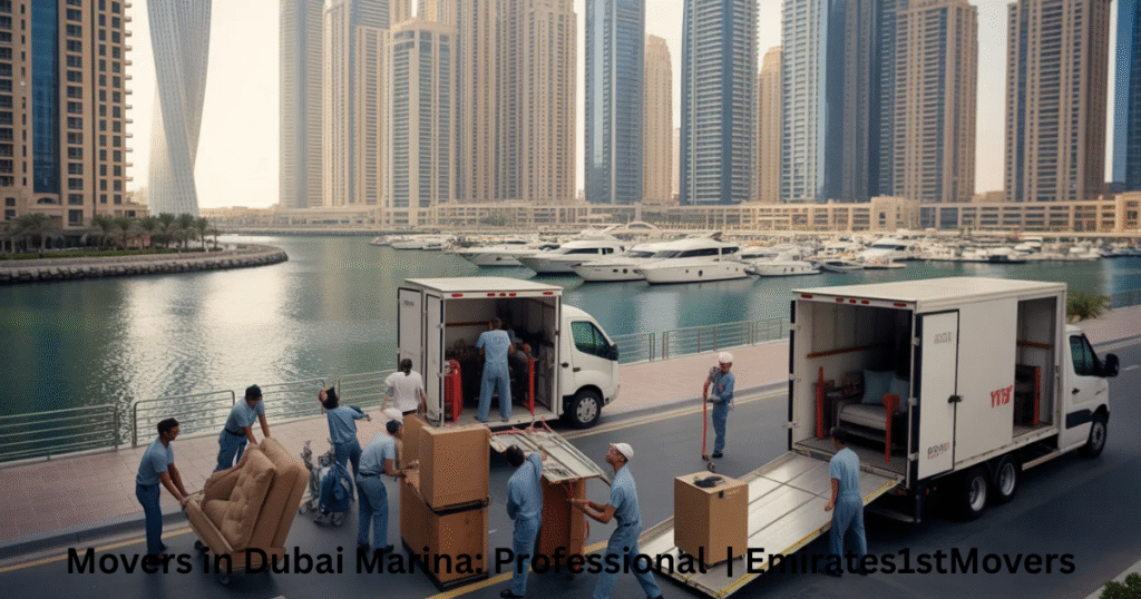 Movers in Dubai Marina handling different property types – apartments, villas, offices