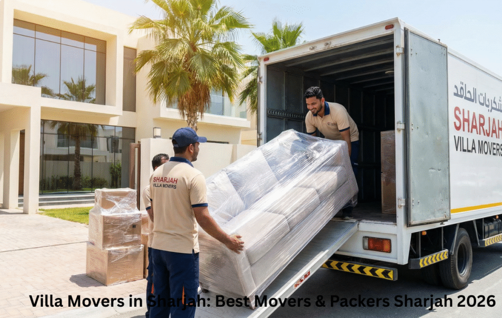 Professional villa movers in Sharjah handling furniture safely
