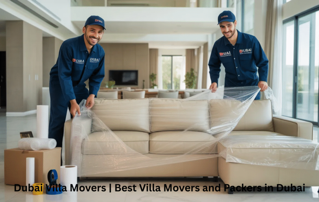Professional Dubai villa movers packing furniture safely inside a villa