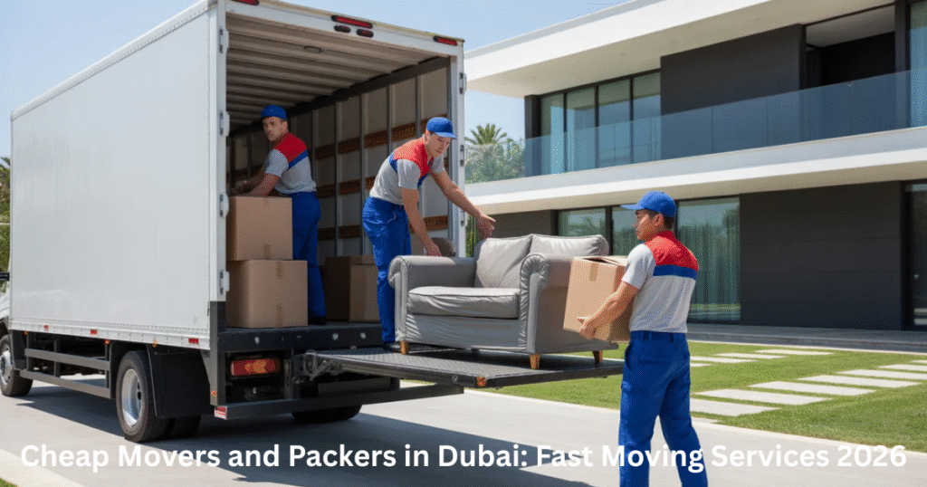 Cheap movers and packers in Dubai loading furniture into moving truck