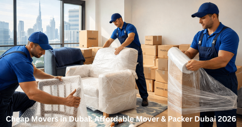 Professional cheap movers and packers in Dubai packing household furniture safely