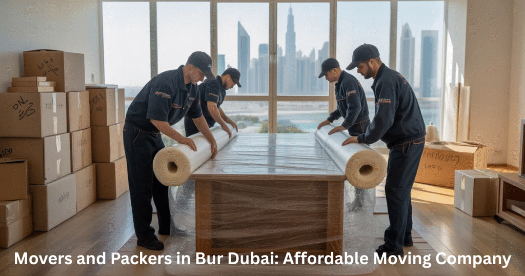 Professional movers and packers packing furniture in Bur Dubai